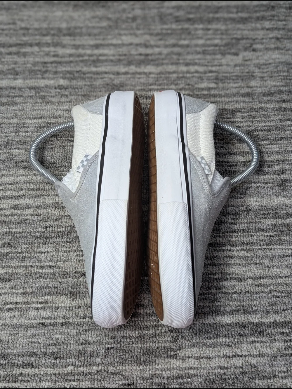 Vans Slip-Ons - Gray Suede & Ivory Canvas - Size 5.5Men/Youth/7 Women